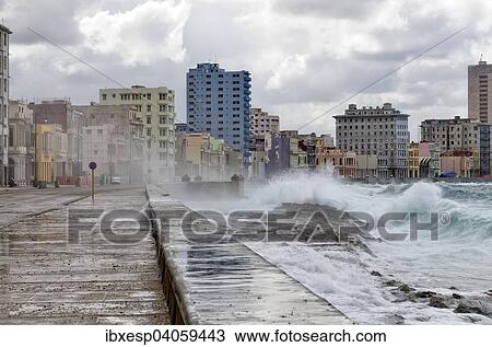 "Waves washing over the Malecon, Centro Habana, Havana, Ciudad de La Habana, Cuba, North America" View Large Photo Image Stock Image - "Waves washing over the Malecon, Centro Habana, Havana, Ciudad de La Habana, Cuba, North America". Fotosearch