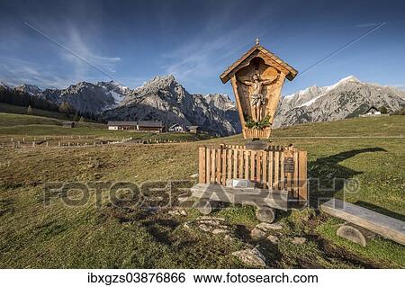 Stock Photograph - "Wayside cross on the Walderalm, Tyrol, Austria, Europe". Fotosearch