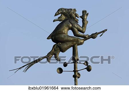 "Weather vane, witch riding a broom" View Large Photo Image Picture - "Weather vane, witch riding a broom". Fotosearch