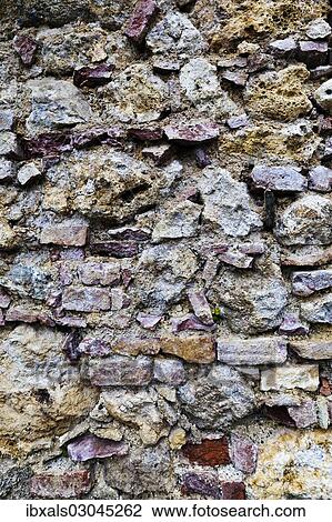"Weathered stone wall, brick wall" View Large Photo Image Stock Image - "Weathered stone wall, brick wall". Fotosearch