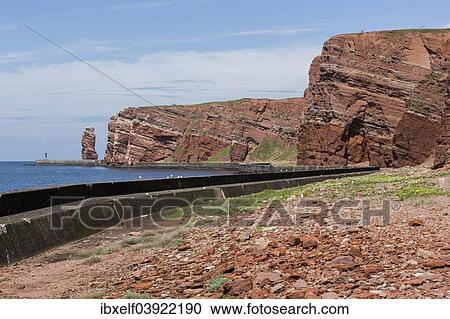 "West Coast with the Lummenfelsen cliffs and the Lange Anna sea stack, Heligoland, Schleswig-Holstein, Germany, Europe" View Large Photo Image Stock Image - "West Coast with the Lummenfelsen cliffs and the Lange Anna sea stack, Heligoland, Schleswig-Holstein, Germany, Europe". Fotosearch