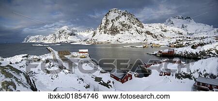 "Western part of the village of Reine, built in the style of traditional wooden houses, Moskenesoya, Lofoten, Nordland, Norway, Europe" View Large Photo Image Stock Photograph - "Western part of the village of Reine, built in the style of traditional wooden houses, Moskenesoya, Lofoten, Nordland, Norway, Europe". Fotosearch