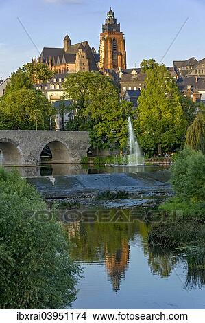 "Wetzlar Cathedral, Old Lahn Bridge, fountains of the water organ, Lahn river, old town, Wetzlar, Hesse, Germany, Europe" View Large Photo Image Picture - "Wetzlar Cathedral, Old Lahn Bridge, fountains of the water organ, Lahn river, old town, Wetzlar, Hesse, Germany, Europe". Fotosearch