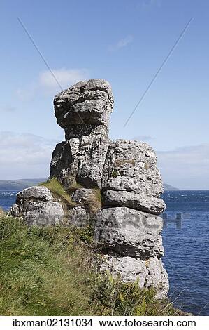 "White Lady rock formation, Garron Point, County Antrim, Northern Ireland, Ireland, Great Britain, Europe" View Large Photo Image Picture - "White Lady rock formation, Garron Point, County Antrim, Northern Ireland, Ireland, Great Britain, Europe". Fotosearch