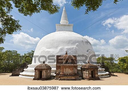"White Stupa Dagoba Kiri, Alahana Pirivena Group, Archaeological Park, Polonnaruwa, Sri Lanka, Asia" View Large Photo Image Stock Photo - "White Stupa Dagoba Kiri, Alahana Pirivena Group, Archaeological Park, Polonnaruwa, Sri Lanka, Asia". Fotosearch