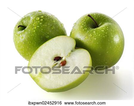 Whole and cut Granny Smith apples View Large Photo Image Stock Photograph - Whole and cut Granny Smith apples. Fotosearch