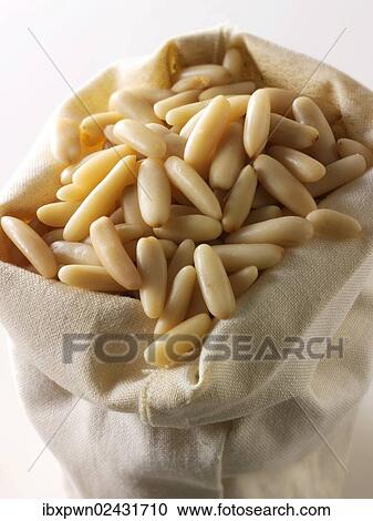 Stock Image - Whole pine nuts. Fotosearch