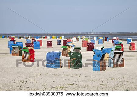 "Wicker beach chairs on the beach, Nessmersiel, Dornum, East Frisia, Lower Saxony, Germany, Europe" View Large Photo Image Stock Photography - "Wicker beach chairs on the beach, Nessmersiel, Dornum, East Frisia, Lower Saxony, Germany, Europe". Fotosearch