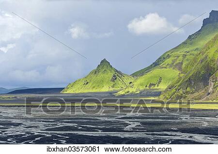 "Wide glacial river Mulakvisl, Vik, Southern Region, Iceland, Europe" View Large Photo Image Stock Image - "Wide glacial river Mulakvisl, Vik, Southern Region, Iceland, Europe". Fotosearch