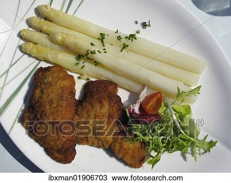 "Wiener schnitzel with asparagus, Bavaria, Germany, Europe" View Large Photo Image Stock Image - "Wiener schnitzel with asparagus, Bavaria, Germany, Europe". Fotosearch