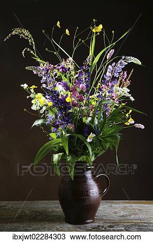 Stock Image - Wild flowers in a vase. Fotosearch
