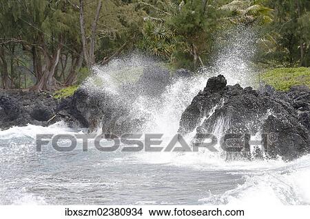 Picture - "Wild ocean, Keanae, Road to Hana, Maui, Hawai'i, USA". Fotosearch