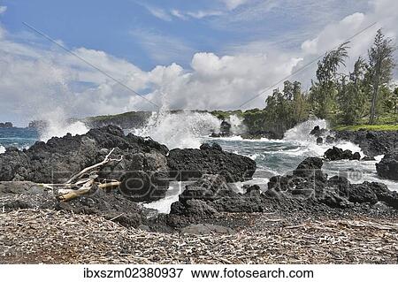 Stock Photo - "Wild ocean, Keanae, Road to Hana, Maui, Hawai'i, USA". Fotosearch