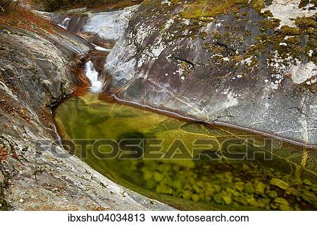 Stock Image - "Wild river in autumn landscape, Heihe National Park, Qinling Mountain, Shaanxi Province, China, Asia". Fotosearch