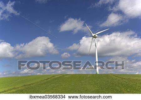 "Wind turbine on a green field, Frankenwald, Steinbach am Wald, Upper Franconia, Bavaria, Germany, Europe" View Large Photo Image Picture - "Wind turbine on a green field, Frankenwald, Steinbach am Wald, Upper Franconia, Bavaria, Germany, Europe". Fotosearch