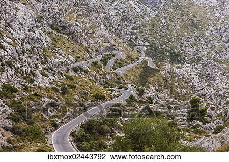 "Winding mountain road to Sa Calobra, Tramuntana Mountains, Majorca, Balearic Islands, Spain, Europe" View Large Photo Image Stock Image - "Winding mountain road to Sa Calobra, Tramuntana Mountains, Majorca, Balearic Islands, Spain, Europe". Fotosearch