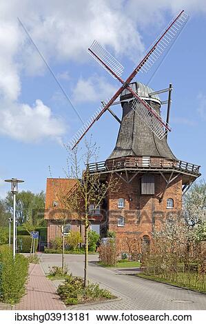 "Windmill, Borstel, Altes Land region, Lower Saxony, Germany, Europe" View Large Photo Image Stock Image - "Windmill, Borstel, Altes Land region, Lower Saxony, Germany, Europe". Fotosearch