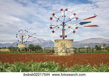 "Windmils in Sa Pobla, Majorca, Spain, Europe" View Large Photo Image Picture - "Windmils in Sa Pobla, Majorca, Spain, Europe". Fotosearch