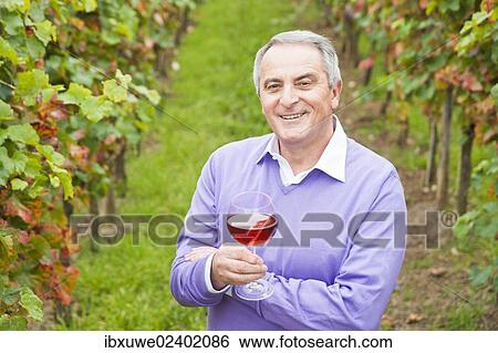 "Winemaker or vintner holding a glass of wine in his vineyard, Rhineland-Palatinate, Germany, Europe" View Large Photo Image Stock Photograph - "Winemaker or vintner holding a glass of wine in his vineyard, Rhineland-Palatinate, Germany, Europe". Fotosearch