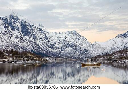 "Winter landscape at Austnesfjord, Lofoten, Norway, Europe" View Large Photo Image Stock Photography - "Winter landscape at Austnesfjord, Lofoten, Norway, Europe". Fotosearch