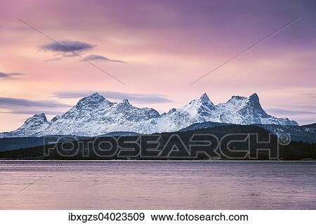 "Wintry fjord at dusk, Presteidfjord, Vestfjord, Norway, Europe" View Large Photo Image Stock Photo - "Wintry fjord at dusk, Presteidfjord, Vestfjord, Norway, Europe". Fotosearch