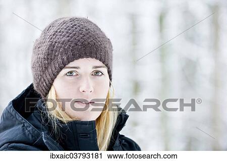 "Woman, winter clothes, portrait" View Large Photo Image Stock Image - "Woman, winter clothes, portrait". Fotosearch