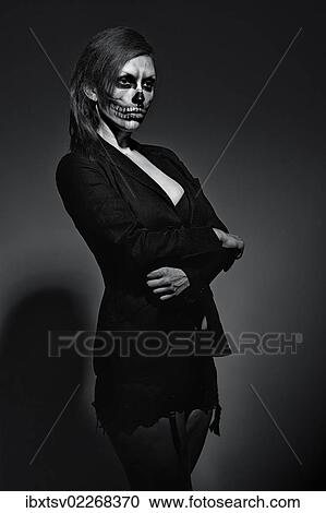 Stock Image - Woman with extreme make-up. Fotosearch
