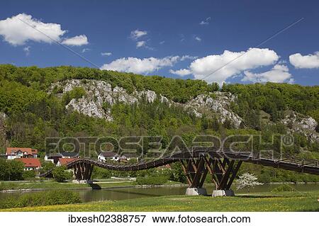 "Wooden Bridge """"Tatzelwurm"""" in Essing, Altmuehltal valley, Bavaria, Germany, Europe" View Large Photo Image Stock Photo - "Wooden Bridge """"Tatzelwurm"""" in Essing, Altmuehltal valley, Bavaria, Germany, Europe". Fotosearch