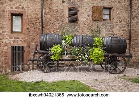 "Wooden cart with wine barrels, Riquewihr, Alsace, France, Europe" View Large Photo Image Stock Photography - "Wooden cart with wine barrels, Riquewihr, Alsace, France, Europe". Fotosearch