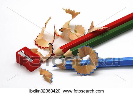 "Wooden coloured pencils, sharpened with a sharpener and shavings" View Large Photo Image Stock Image - "Wooden coloured pencils, sharpened with a sharpener and shavings". Fotosearch