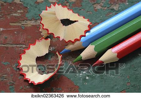 "Wooden coloured pencils, sharpened with shavings" View Large Photo Image Stock Photograph - "Wooden coloured pencils, sharpened with shavings". Fotosearch