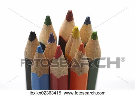 Wooden coloured pencils viewed from above View Large Photo Image Stock Photography - Wooden coloured pencils viewed from above. Fotosearch