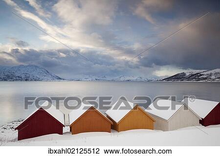 "Wooden huts on the Nordfjord, Tromso or Tromso, Norway, Europe" View Large Photo Image Stock Image - "Wooden huts on the Nordfjord, Tromso or Tromso, Norway, Europe". Fotosearch