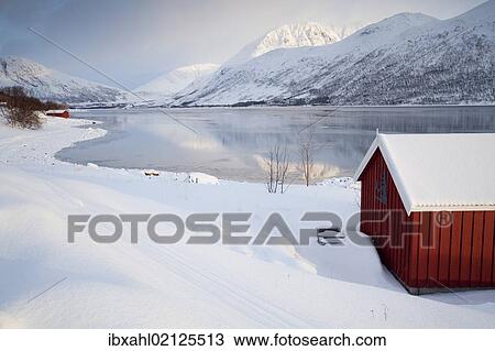 "Wooden huts on the Nordfjord, Tromso or Tromso, Norway, Europe" View Large Photo Image Stock Image - "Wooden huts on the Nordfjord, Tromso or Tromso, Norway, Europe". Fotosearch