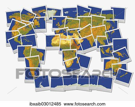 World map made of polaroids View Large Photo Image Stock Photography - World map made of polaroids. Fotosearch