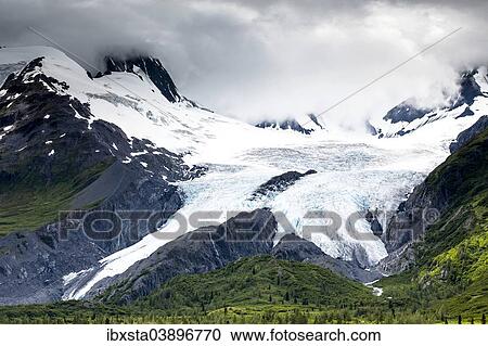 "Worthington Glacier in the Chugach Mountains, near Valdez, Alaska, United States, North America" View Large Photo Image Stock Image - "Worthington Glacier in the Chugach Mountains, near Valdez, Alaska, United States, North America". Fotosearch