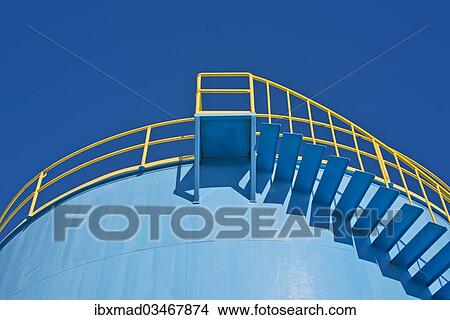 "Yellow railings of a blue silo, Viaduct Harbour, Auckland, Auckland Region, New Zealand, Oceania" View Large Photo Image Picture - "Yellow railings of a blue silo, Viaduct Harbour, Auckland, Auckland Region, New Zealand, Oceania". Fotosearch