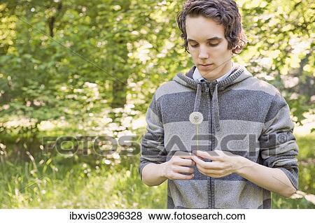 "Young man holding dandelion clock, Sweden, Europe" View Large Photo Image Stock Photo - "Young man holding dandelion clock, Sweden, Europe". Fotosearch