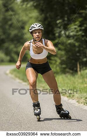 "Young woman, 19 years, in-line skating, country road, Schurwald, Baden-Wurttemberg, Germany, Europe" View Large Photo Image Picture - "Young woman, 19 years, in-line skating, country road, Schurwald, Baden-Wurttemberg, Germany, Europe". Fotosearch