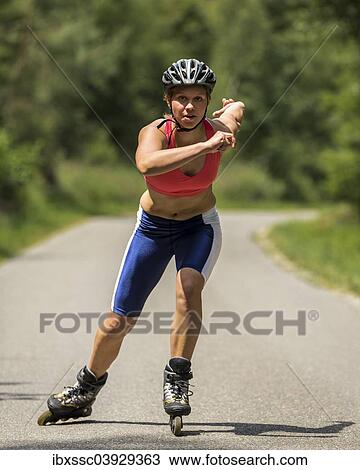 "Young woman, 19 years, in-line skating, country road, Schurwald, Baden-Wurttemberg, Germany, Europe" View Large Photo Image Stock Image - "Young woman, 19 years, in-line skating, country road, Schurwald, Baden-Wurttemberg, Germany, Europe". Fotosearch