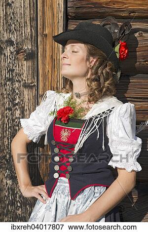"Young woman in traditional costume, typical for the region Achensee Tyrolean traditional costume, Achenkirch, Tyrol, Austria, Europe" View Large Photo Image Stock Photo - "Young woman in traditional costume, typical for the region Achensee Tyrolean traditional costume, Achenkirch, Tyrol, Austria, Europe". Fotosearch