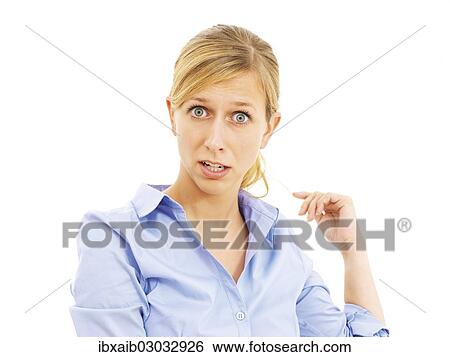 Young woman looking surprised View Large Photo Image Stock Photograph - Young woman looking surprised. Fotosearch