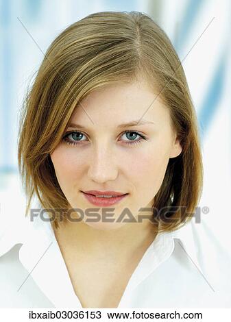 Stock Image - "Young woman, portrait". Fotosearch