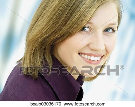 Stock Image - "Young woman, portrait". Fotosearch