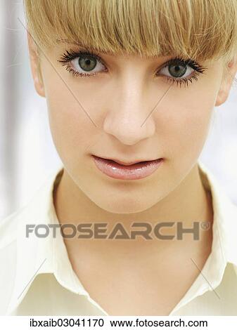 Stock Image - "Young woman, portrait". Fotosearch