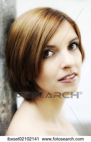 Stock Image - "Young woman, portrait". Fotosearch