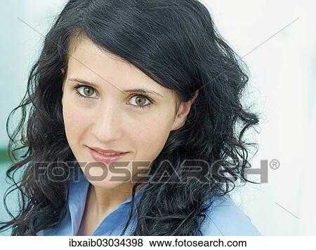 Stock Photo - "Young woman, portrait". Fotosearch