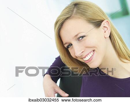 Stock Photography - Young woman smiling. Fotosearch