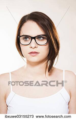 "Young woman with glasses, portrait, Mannheim, Baden-Wurttemberg, Germany, Europe" View Large Photo Image Stock Image - "Young woman with glasses, portrait, Mannheim, Baden-Wurttemberg, Germany, Europe". Fotosearch