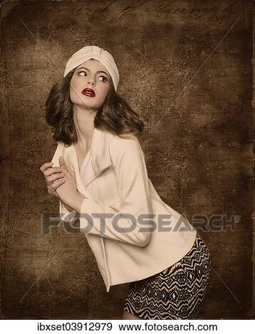 Young woman with hat View Large Photo Image Stock Photo - Young woman with hat. Fotosearch